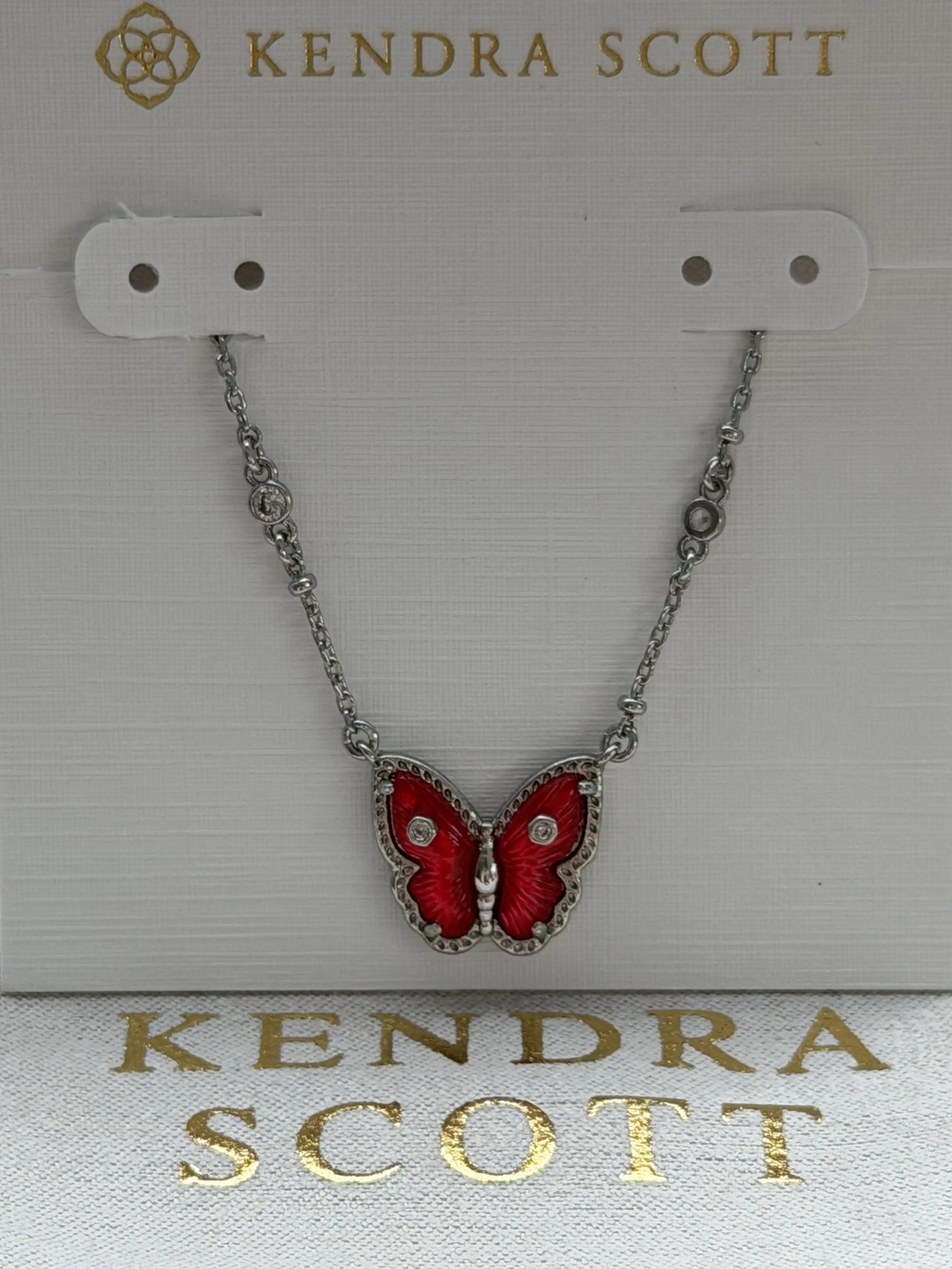 Kendra Scott Red Butterfly Necklace
